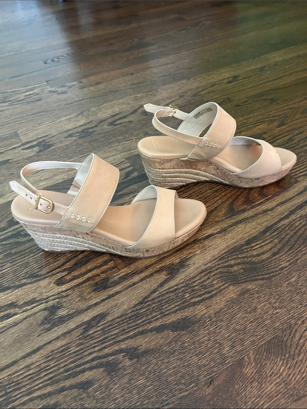 UGG Beige/Tan Cork Platform Sandals with Espadrille wedge | Size 10